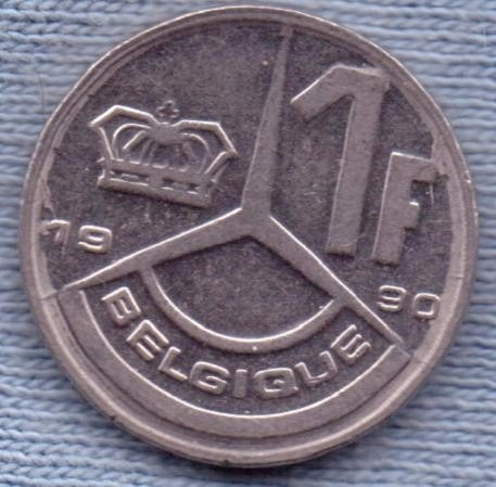Belgica 1 Franc 1990 * Leyenda En Frances *