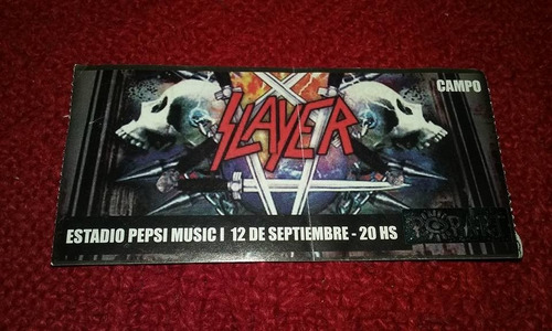 Slayer Entrada Sticker De Su Show En El Luna Park.