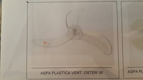 Aspa Plástica Transparente C/tornillo Vent Oster