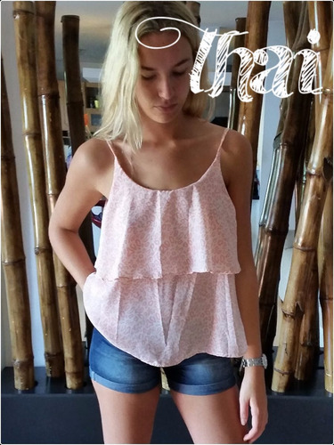 Musculosa Seda Animal Print Rosa Talle Xl