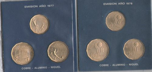 Mundial Futbol 1978 - 6 Monedas De Cobre,aluminio,niquel