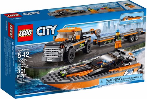 Lego City - 4x4 Com Barco A Motor 60085 - 301pçs - Powerboat