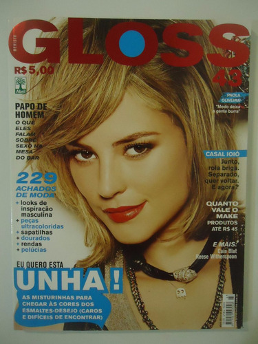 Gloss #43 Ano 2011 Paola Oliveira