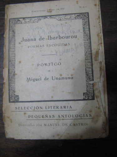 Poesías Escogidas. Juana De Ibarbourou. 1920