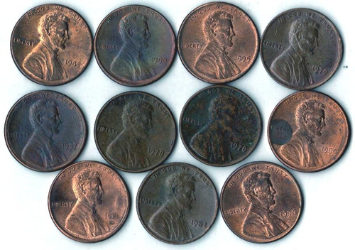 Estados Unidos Lote X 11 Lincoln Cents - Variedad De Años