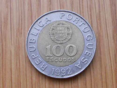 Moeda Portugal - 100 Escudos (1992) Bimetálica (Usado)