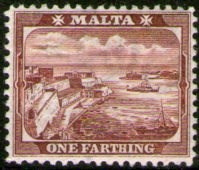 Malta Sello Nuevo Puerto, Barcos, Fuerte Año 1899