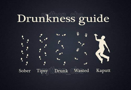 Póster Drunkness Guide - Guía Alcoholemia  - 42x30 - Nuevo