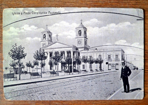 Antigua Postal Paysandu Iglesia Y Plaza Constitucion Germany