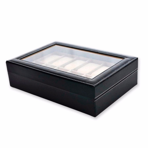 ¡ Estuche De Lujo Caja Organizadora Para 12 Relojes Negro !!