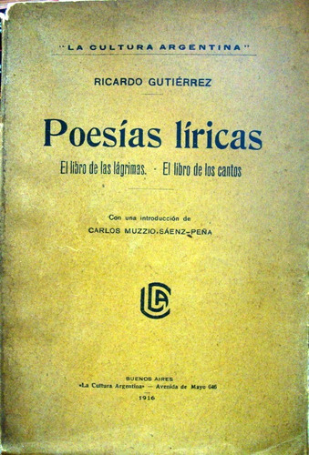 Poesias Liricas. Ricardo Gutierrez.