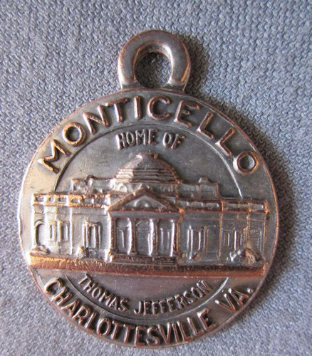 Antigua Medalla De La Casa De Thomas Jefferson Usa