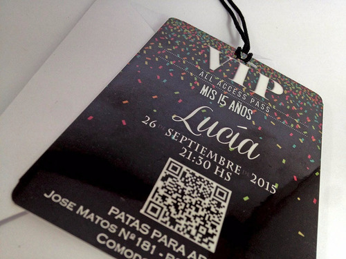 Invitaciones Tarjetas Vip 15 Años 8x11 Cordon Simple X10