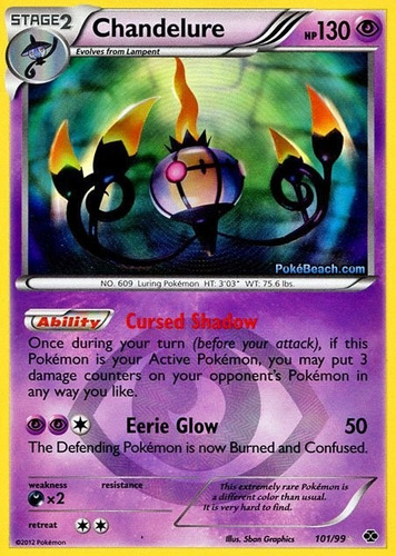 Chandelure Shiny 101/99 Carta Pokémon Tcg Bw Next Destinies