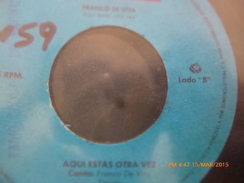 Vinilo Single De Franco De Vita -aqui Esta Otr( C117 (Usado)