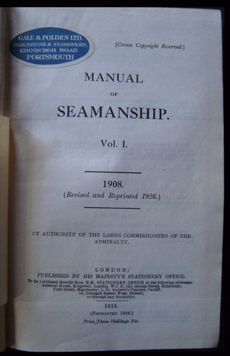 Manual Of Seamanship. 2 Tomos. Vol 1 Y 2. 48n 684