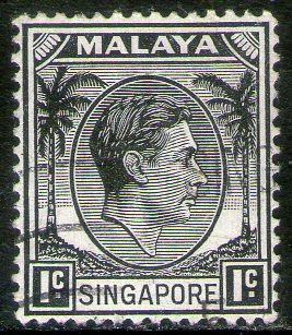 Singapur Sello Usado 1° Emisión = Rey George 6° Año 1948