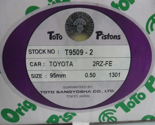 Pistones 0.20/0.50 Toyota Hilux 2000/2005 2rz & Meru 3rz
