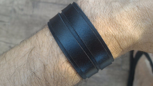 Bracelete Couro Legítimo - 3cm - Preto Ou Marrom