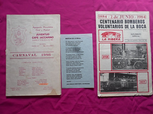 Centenario Bomberos Voluntarios De La Boca 1884-1984 Folleto