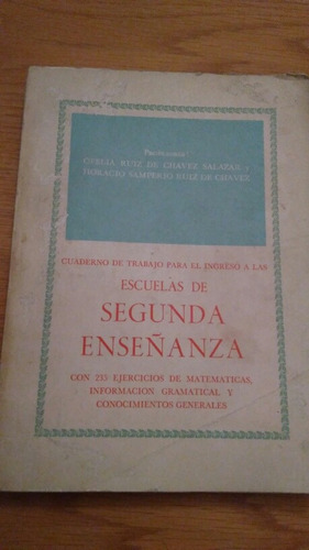 Cuaderno De Trabajo Escuelas De Segunda Enseñanza