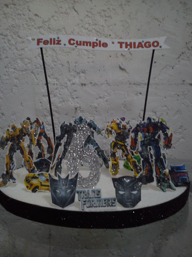 Adorno De Torta De Transformers ,piñatas,bolsitas,cartel