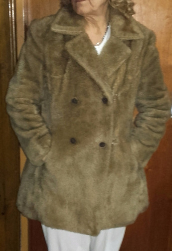 Saco Tapado Vintage Piel Sintetica * Pelo De Mono *