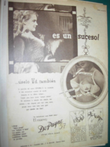 Publicidad Clipping Carroll Baker Corpiños De Payne Lenceria