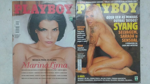 2 Revistas Playboy Syang E Marina Lima Frete Grátis Rock