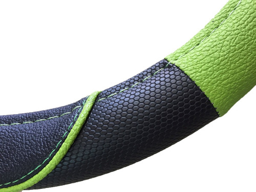 Funda Cubre Volante Simil Cuero Verde Modelo Milo