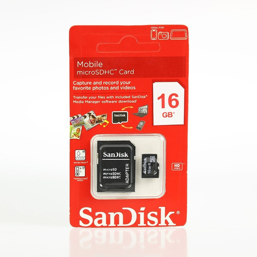 Micro Sd Sandisk 16gb Adaptador Sd Clase 4 Paga Con Debito