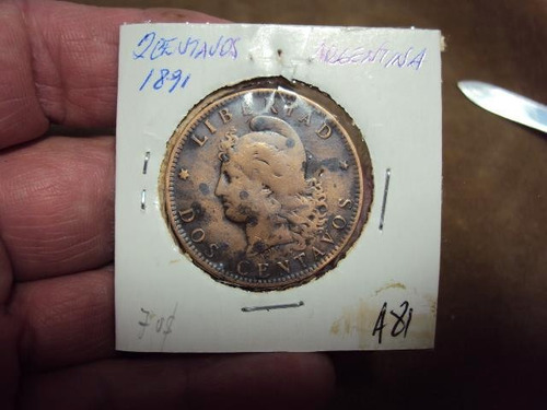 Moneda Argentina 2 Centavos 1891 Ref (a 81) (Usado)