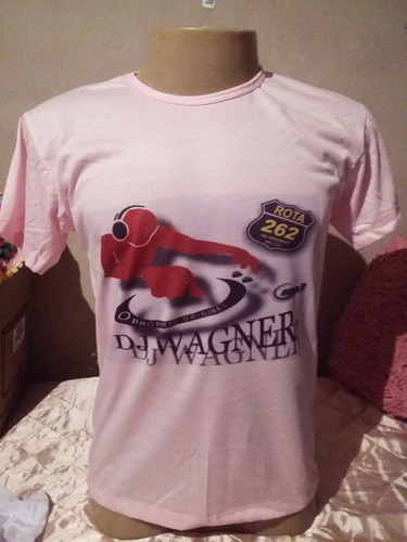 Camiseta Rosa Dj Wagner Rota 262 Com O Seu Nome Atrás