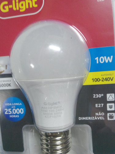 Lampada Led A60 10w 6000k Auto-volt G-light (25.000hs)