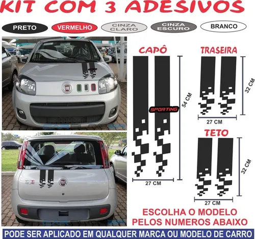Kit Adesivo Capo Traseira Gm Onix Celta Astra Agile Meriva Kit Adesivo Capo Traseira Gm Onix Celta Astra Agile Meriva
