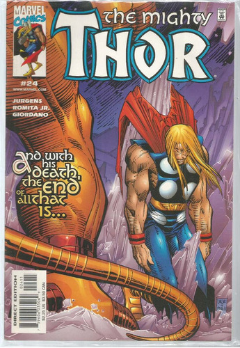 The Might Thor N° 24 - 36 Páginas Em Inglês - Editora  Marvel - Formato 17 X 25,5 - Capa Mole - 2000 - Bonellihq Cx03b Maio24