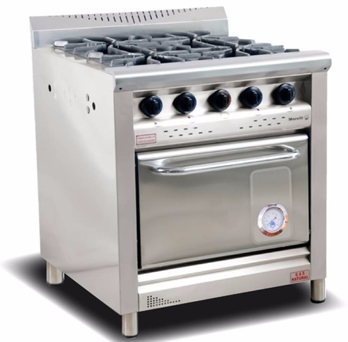 Cocina Morelli 75 750 Puerta Acero 2 Hornallas Y Plancha Z/s