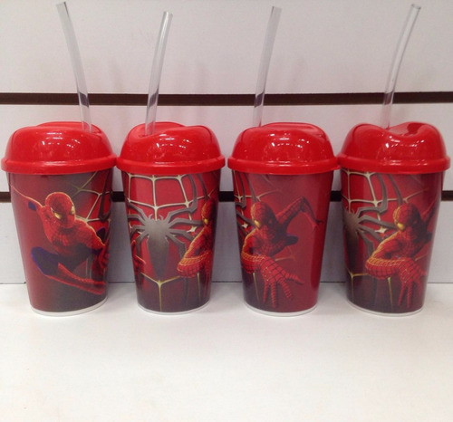 Vaso Pitillo Spiderman Sorpresas Fiestas Piñatas Regalos