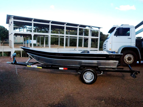 Imagem 2 de 10 de Conjunto Barco Alumínio Life 420 + 5hp Mercury + Carretinha