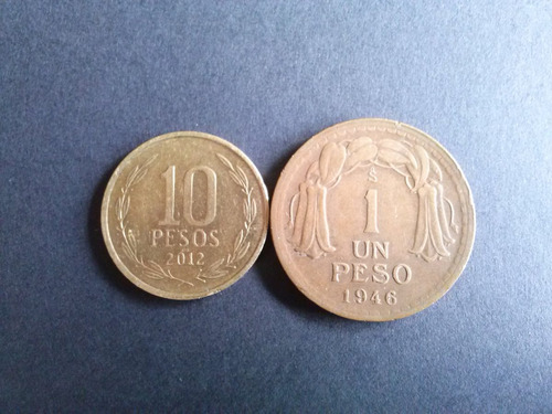 Moneda Chile 1 Peso 1946 Cobre Poca Circulacion