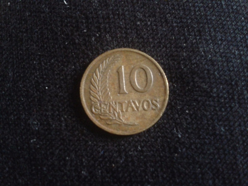 Moneda Perú 10 Centavos 1951 Bronce Escasa (c17)