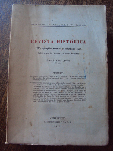 Revista Historica T L  N° 148 - 150 Pivel Devoto 1977