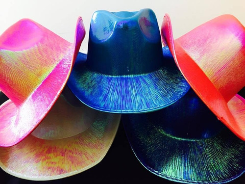 Imagen 3 de 10 de Gorro Sombrero Cowboy Brillo Vaquero Colores Carioca Fiesta
