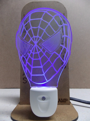 Abajur De Tomada Automático, Máscara Do Homem Aranha 3d