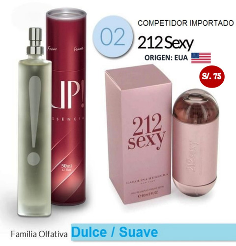 Perfume Esencia Up!: 212 Sexy Carolina Herrera 100% Pura