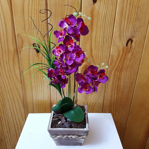 Arranjo De Flores Artificiais- Orquídea Roxa Tam: 47x24 | MercadoLivre