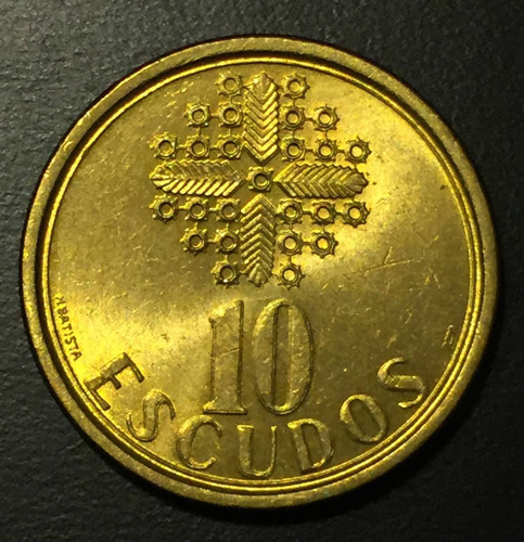 Por009 Moneda Portugal 10 Escudos 1989 Unc+ Ayff