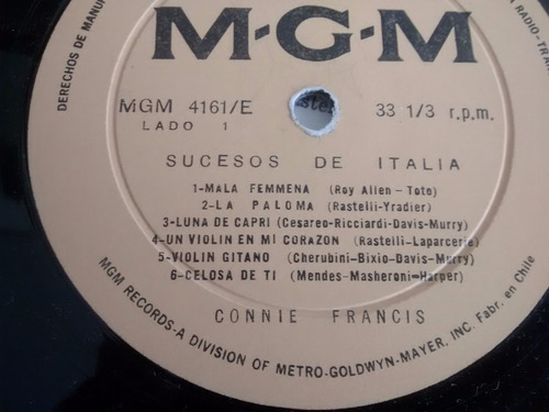 Vinilo Lp De Connie Francis - Sucesos De Italia (u1116