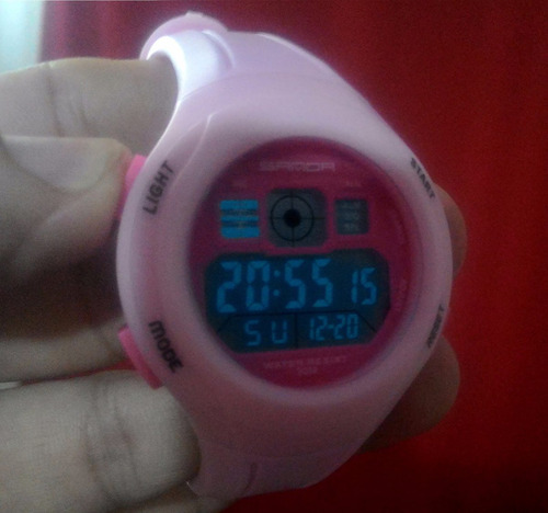Relogio Pulso Digital Feminino Ant Shock Sanda 331 Rosa