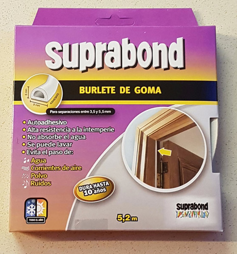 Burlete Goma Perfil D Suprabond Autoadhesivo - Dura 10 Años